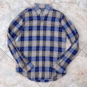 Vince Plaid Long Sleeve Button Down Shirt Men’s S Small Summer Cotton